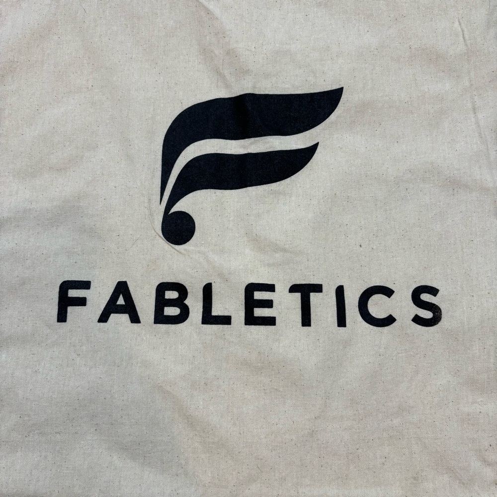 Fabletic Fabric Reusable Tote Off White‎ with Black Print - Picture 3 of 5